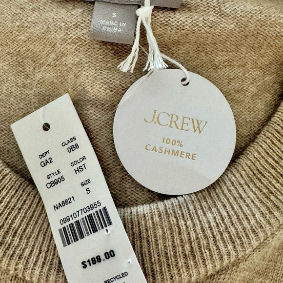 J. Crew Cashmere relaxed crewneck sweater Heather Stone - Picture 6 of 6